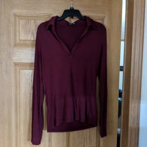 Maroon collared top